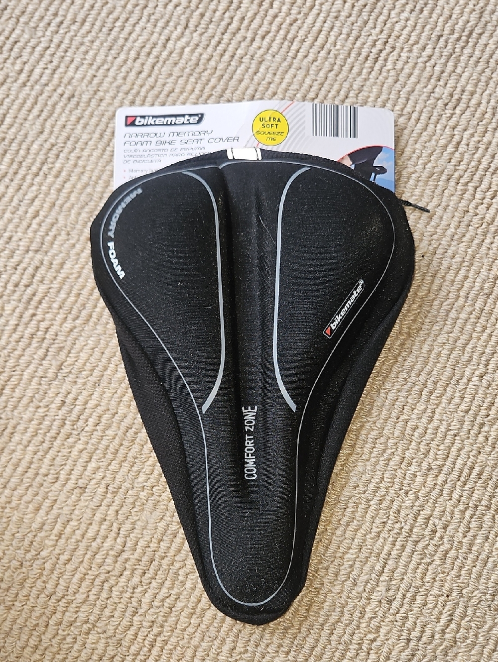 Bikemate Black Narrow Memory Foam Comfort Zone Mountain Bike Seat Cover